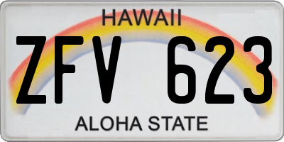 HI license plate ZFV623