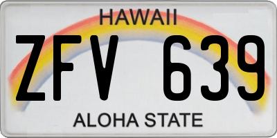 HI license plate ZFV639
