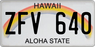 HI license plate ZFV640