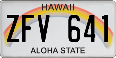 HI license plate ZFV641