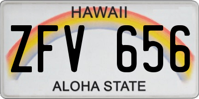 HI license plate ZFV656