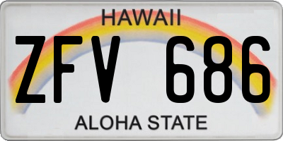 HI license plate ZFV686