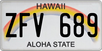 HI license plate ZFV689