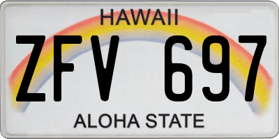 HI license plate ZFV697
