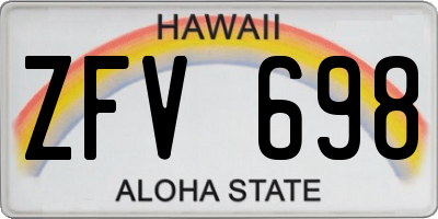 HI license plate ZFV698