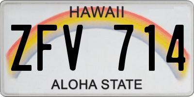 HI license plate ZFV714