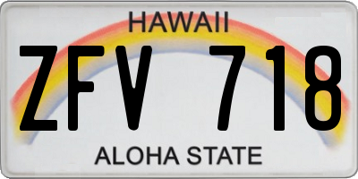 HI license plate ZFV718