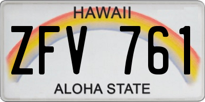HI license plate ZFV761