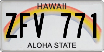HI license plate ZFV771