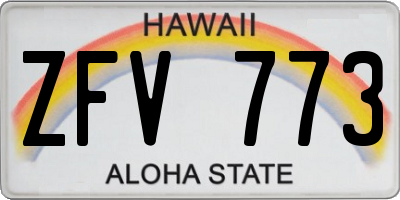 HI license plate ZFV773