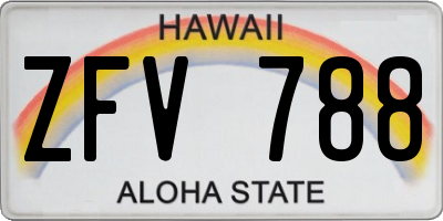 HI license plate ZFV788
