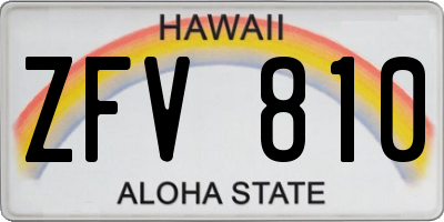 HI license plate ZFV810