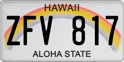 HI license plate ZFV817