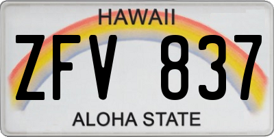 HI license plate ZFV837