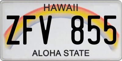 HI license plate ZFV855