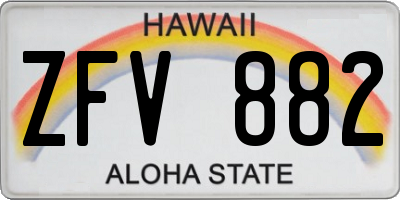 HI license plate ZFV882