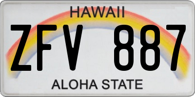 HI license plate ZFV887