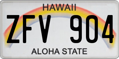 HI license plate ZFV904