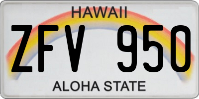 HI license plate ZFV950