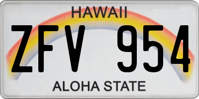 HI license plate ZFV954