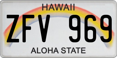 HI license plate ZFV969