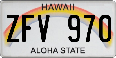 HI license plate ZFV970