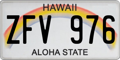 HI license plate ZFV976