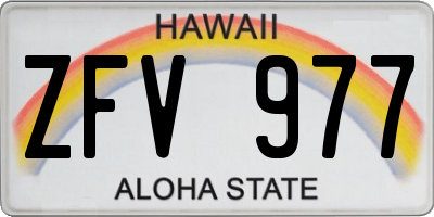 HI license plate ZFV977