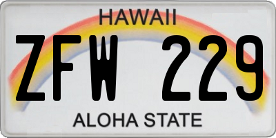 HI license plate ZFW229