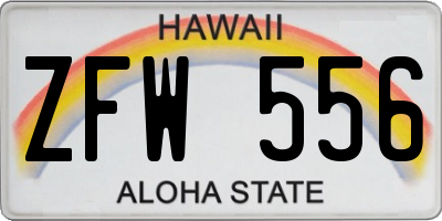 HI license plate ZFW556