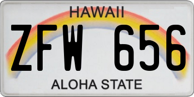 HI license plate ZFW656