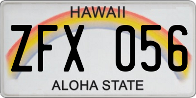 HI license plate ZFX056