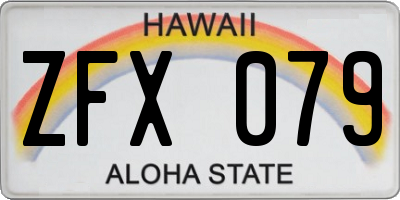 HI license plate ZFX079