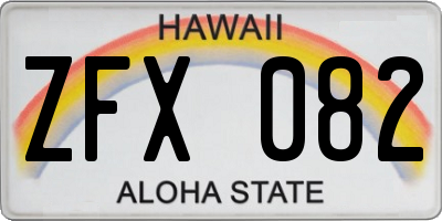 HI license plate ZFX082