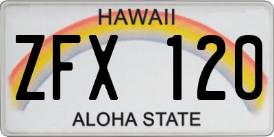 HI license plate ZFX120