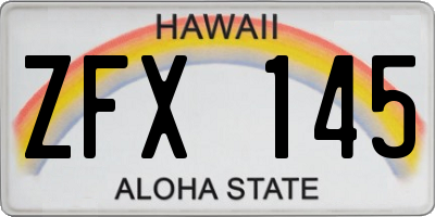 HI license plate ZFX145
