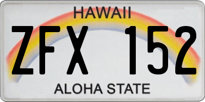 HI license plate ZFX152
