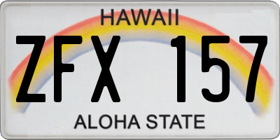 HI license plate ZFX157
