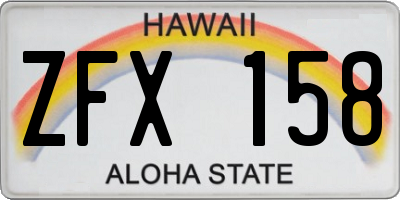 HI license plate ZFX158