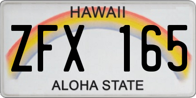 HI license plate ZFX165