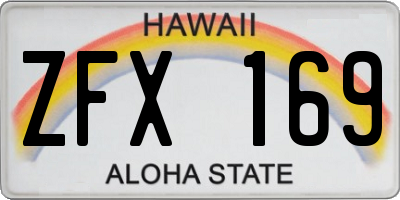 HI license plate ZFX169