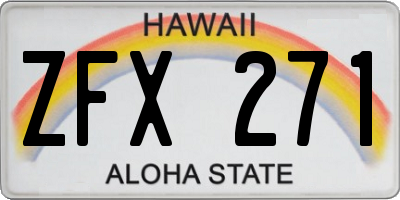HI license plate ZFX271