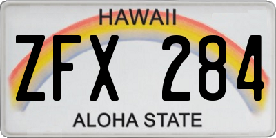 HI license plate ZFX284