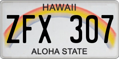 HI license plate ZFX307