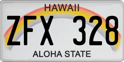 HI license plate ZFX328