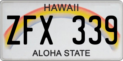 HI license plate ZFX339