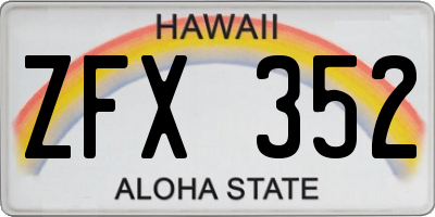 HI license plate ZFX352