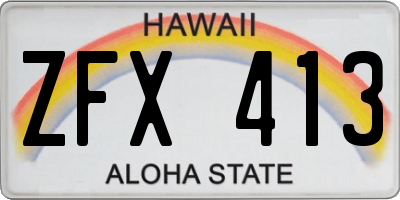 HI license plate ZFX413