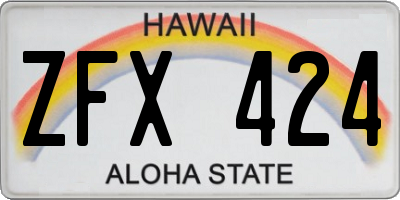 HI license plate ZFX424
