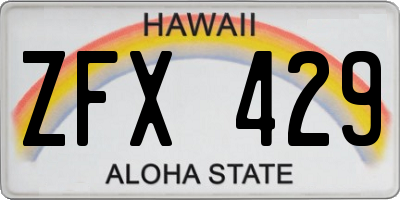 HI license plate ZFX429